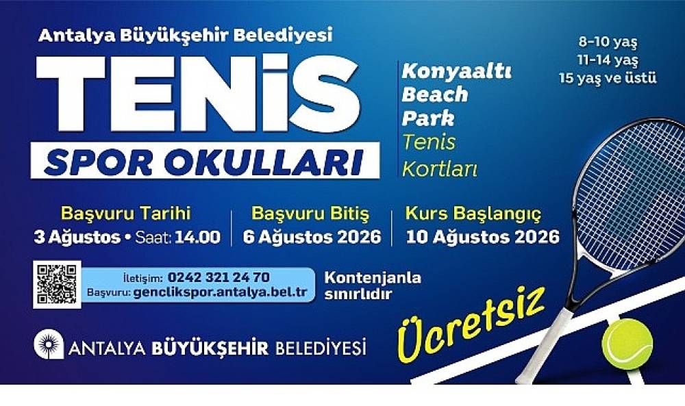  B&uuml;y&uuml;kşehir'in &uuml;cretsiz tenis eğitimlerinde yeni d&ouml;nem başlıyor
