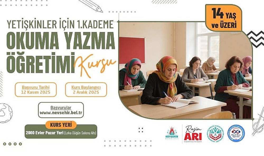 Yetişkinler İçin 1. Kademe Okuma Yazma Öğretimi Kursu Açılacak