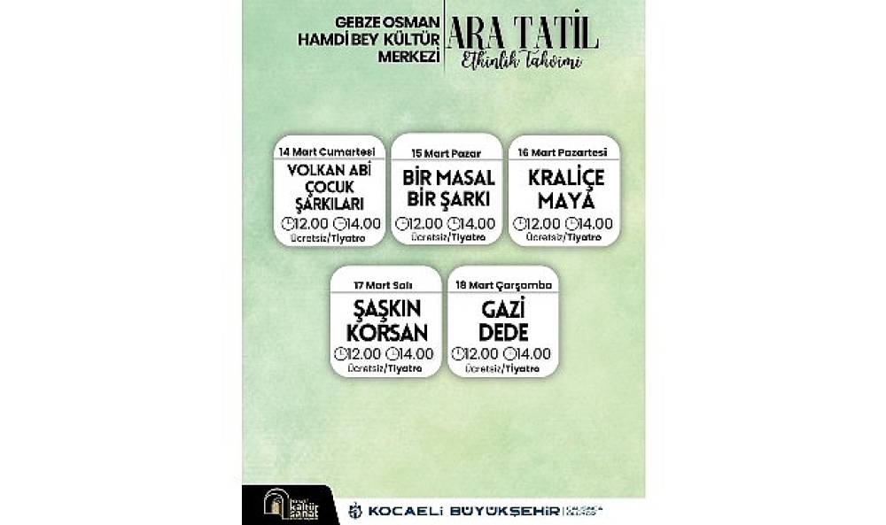 Ara tatil keyfi Gebze'de yaşanacak