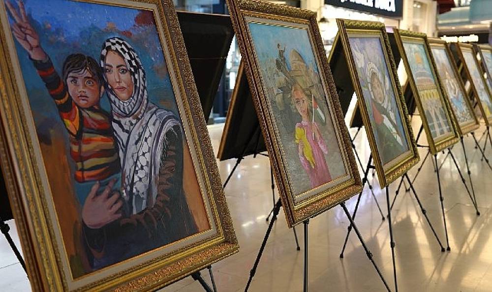 Konya B&uuml;y&uuml;kşehir, Konya'daki Gazzeli &Ccedil;ocukların Resimlerinden Sergi A&ccedil;tı