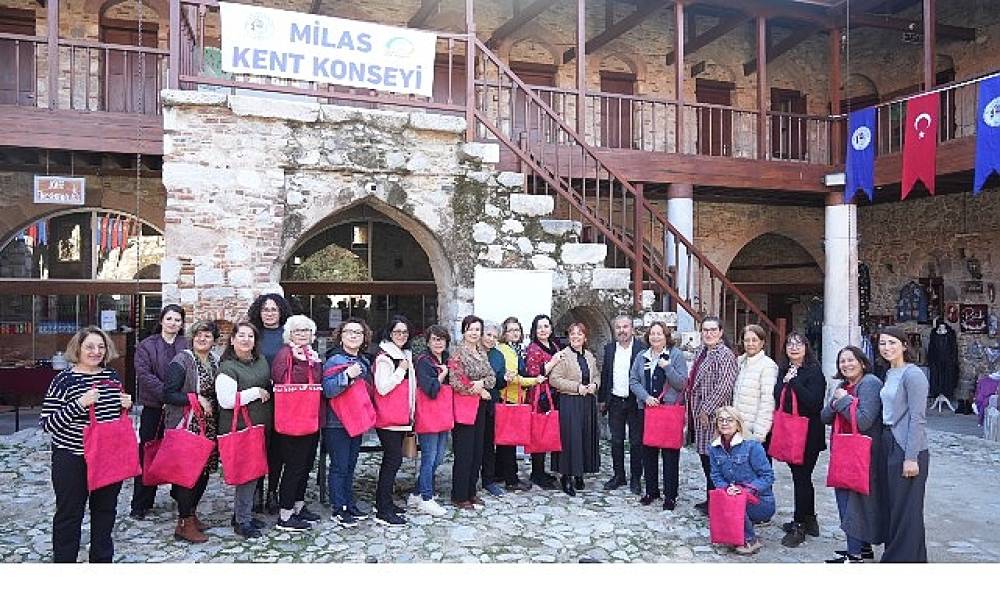 Dikiş At&ouml;lyesi Etkinliğinde El Emeği G&ouml;z Nuru &Ccedil;antalar &Uuml;retildi 