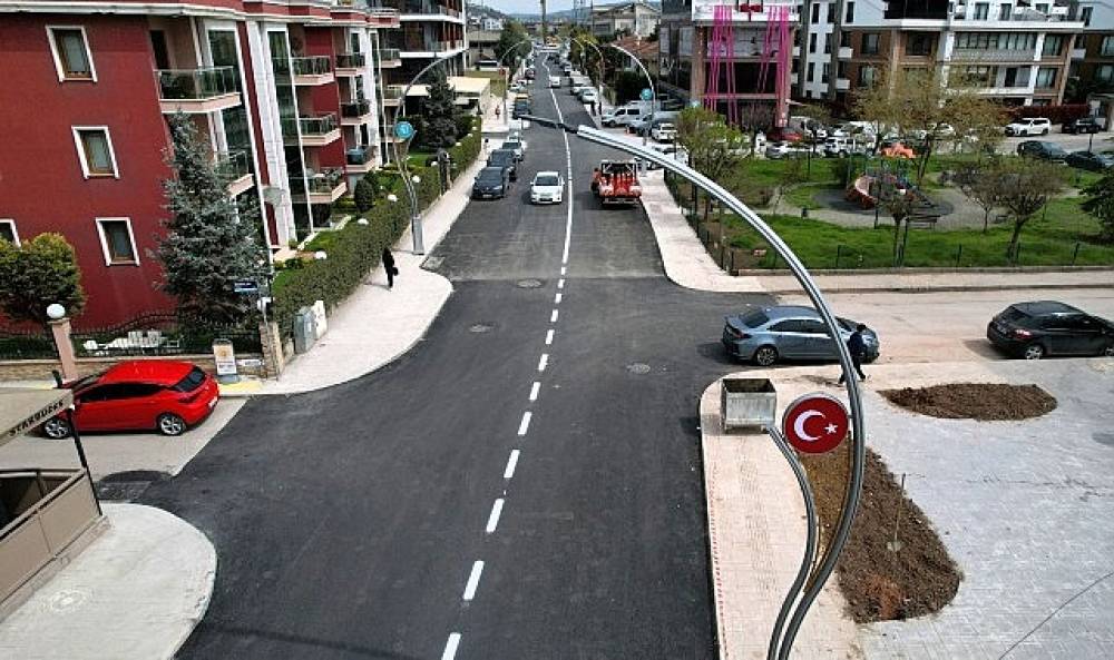 Şehit Erg&uuml;n K&ouml;nc&uuml; Caddesi'nde yol &ccedil;izgileri &ccedil;ekildi