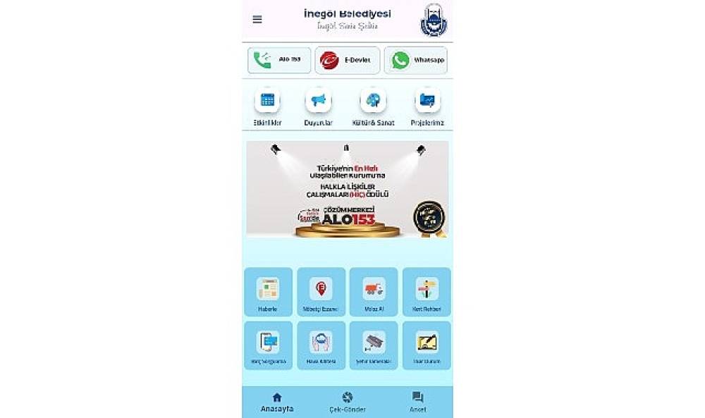 İnegöl Belediyesi'nin Tüm Hizmetleri Cebinizde