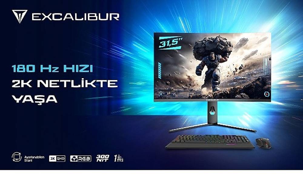 &Uuml;st&uuml;n &Ccedil;&ouml;z&uuml;n&uuml;rl&uuml;k, Sınırları Zorlayan Hız: Excalibur 31.5" 2K 180Hz Curved Monit&ouml;r   