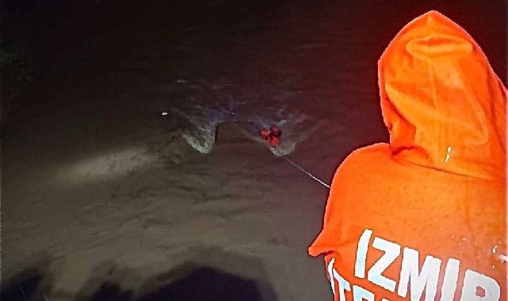 Menderes'te ara&ccedil; dereye u&ccedil;tu, İzmir İtfaiyesi seferber oldu