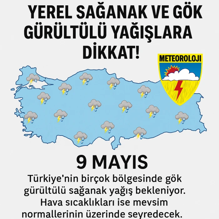 Meteoroloji Uyardı: Yerel Sağanak ve Gök Gürültülü Yağışlara Dikkat!