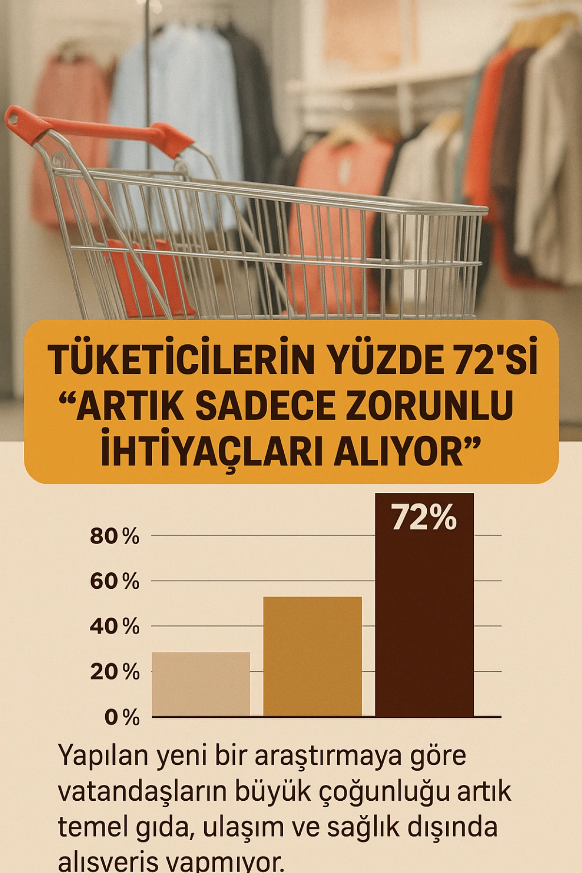 TÜKETİCİLERİN YÜZDE 72’Sİ “ARTIK SADECE ZORUNLU İHTİYAÇLARI ALIYOR”